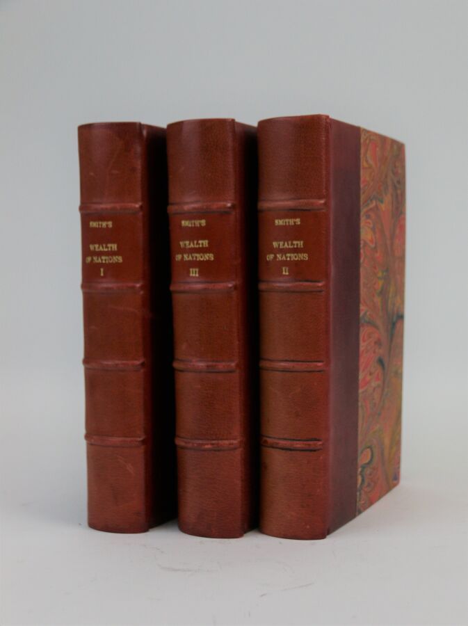 Null 亚当-史密斯的

对各国财富的性质和原因的调查，S.

红色半镀金懊恼，书脊有五条肋。

共3卷，新版伦敦1822年。