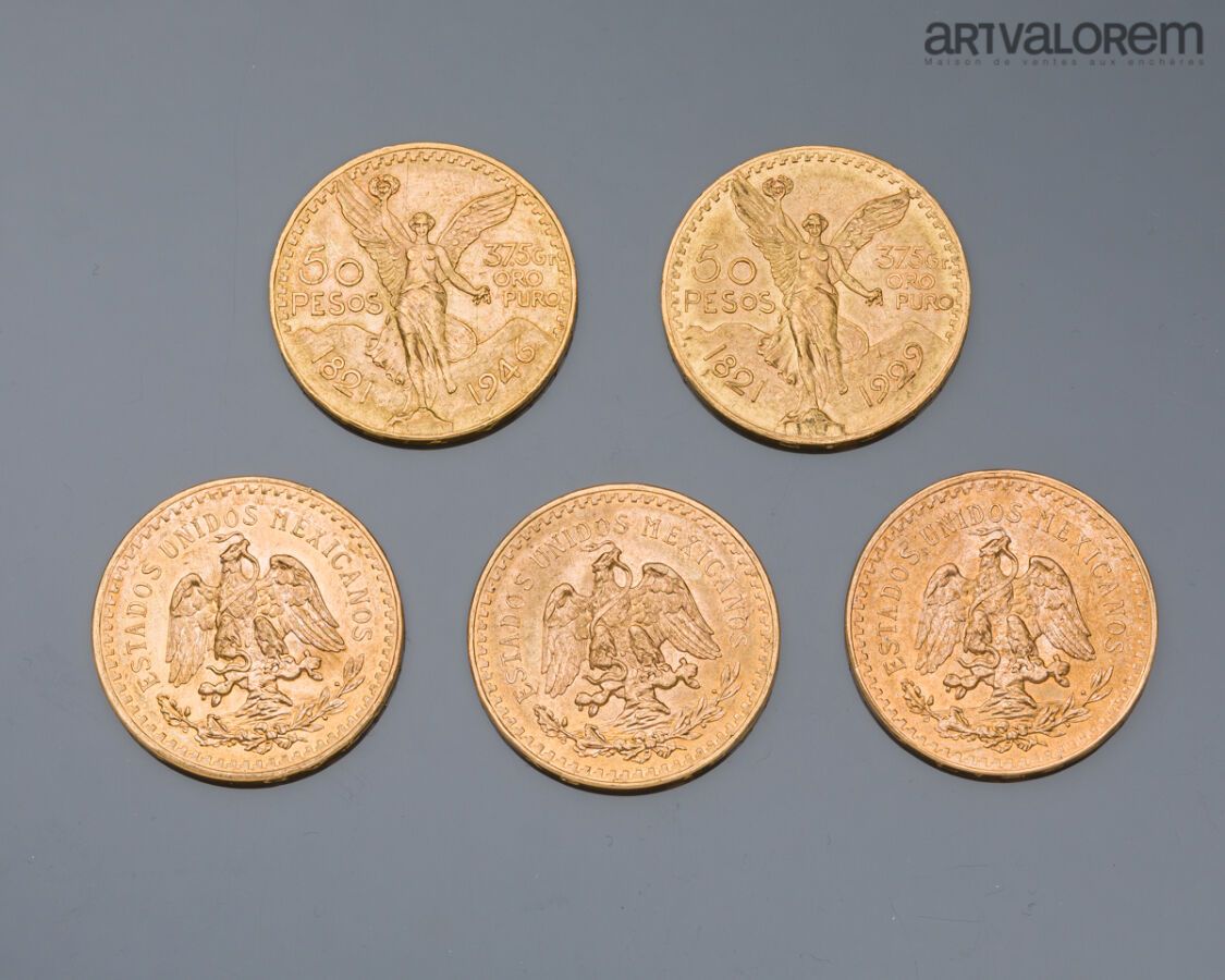 Null MÉXICO
Cinco 50 PESOS 1821-1945. Oro
Peso: 41,8 g