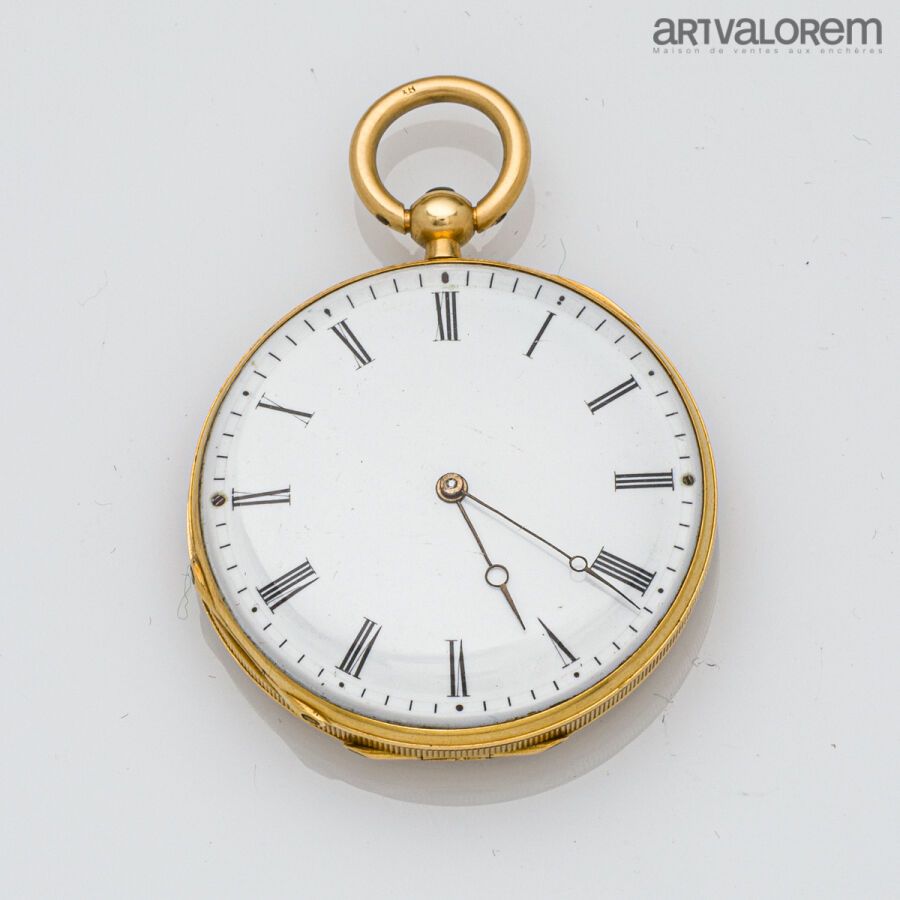 Null RATEL in Paris 
No. 3273.
Collar watch, white enamel dial with Roman numera&hellip;