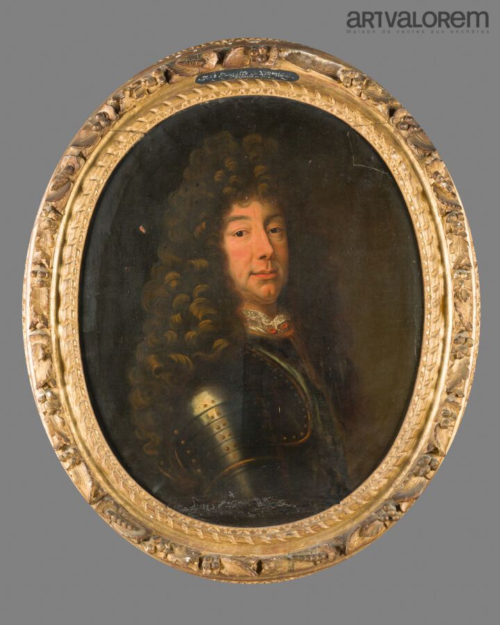 Null 17世纪法国学校
一位绅士的肖像。
布面油画，背面刻有 "1694年5月完成 "的字样
74 x 59 cm
(重绘，左上方有小的缺失）。
在它的时代&hellip;