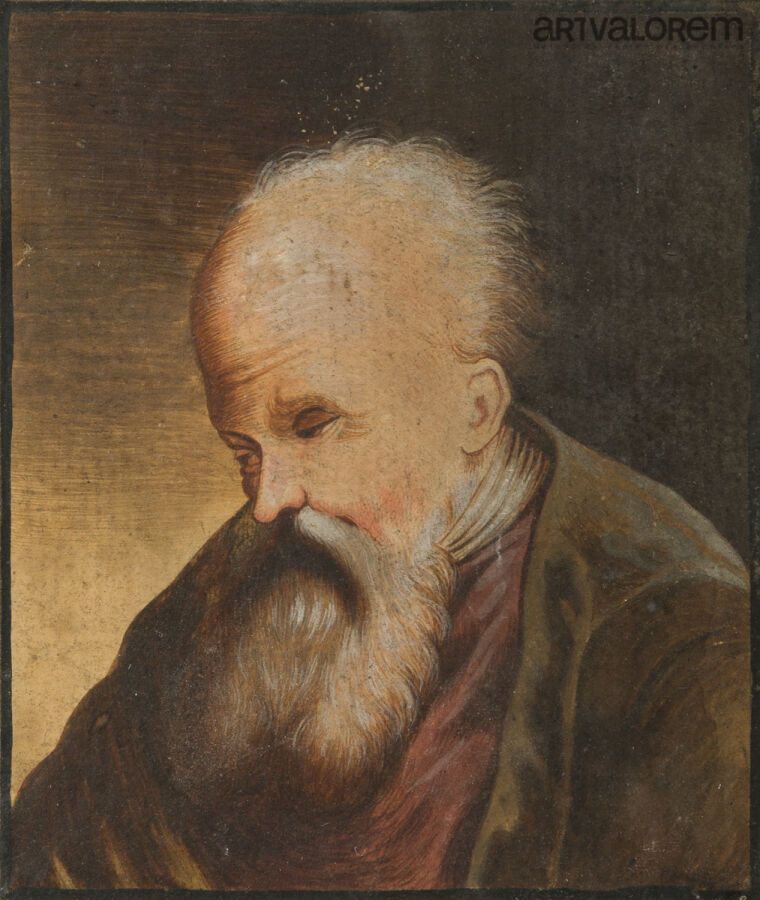 Null 18世纪德国学校，Wilhelm DIETRICH的追随者
肖像画。
一对水粉画，采用变形画法。
12 x 9,5 cm (展出中)