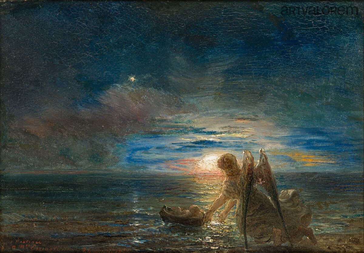 Null 泰奥多尔-古丹 (1802 - 1880)
命运，寓言式的场景。
板面油画，左下角有签名和寄语："命运/给Ereington夫人/TH Gudin 1&hellip;