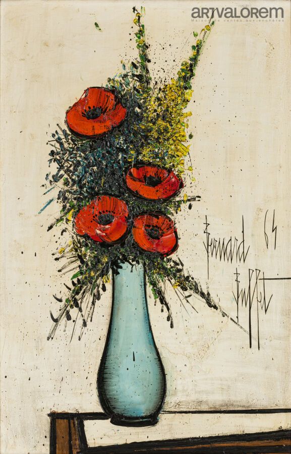 Null Bernard BUFFET (1928-1999)
Pavots dans un vase bleu, 1964
Huile sur toile.
&hellip;