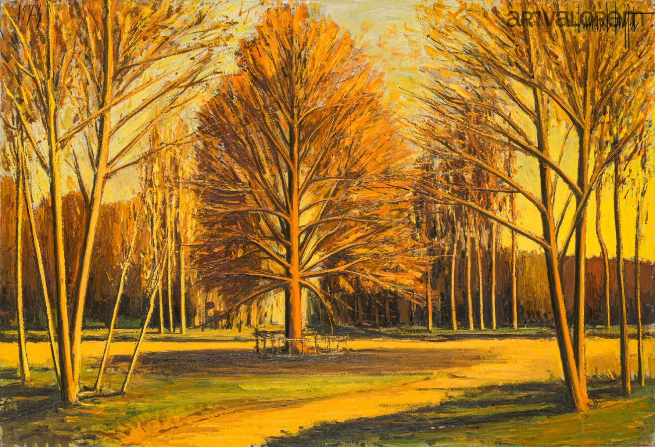 Null 伯纳德-布菲特(1928-1999)
莫玛尔森林，红树的十字路口，1974年
布面油画。
右上方有签名，左上方有日期。背面：标题;;一个画有字母a的长&hellip;