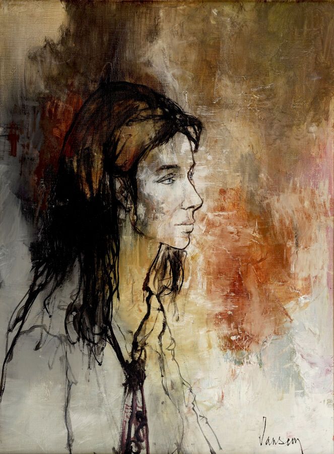 Null 让-扬森(1920-2013)
棕色年轻女子的侧面
布面油画。
右下方有签名。
81 x 60 cm