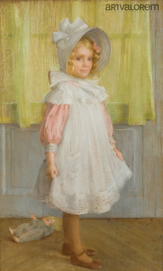 Null Paul THOMAS (1859-1910)
Portrait d'une fillette à la robe blanche et sa pou&hellip;