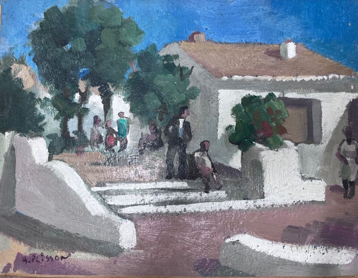 Null Henri PLISSON (1908-2002)
Village espagnol.
Huile sur toile, signée en bas &hellip;