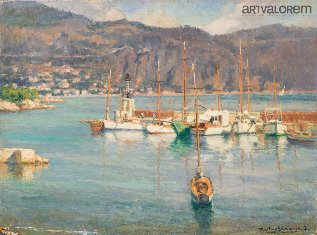 Null Charles MARTIN-SAUVAIGO 
(1881-1970). Peintre de la marine. 
Le port de Sai&hellip;