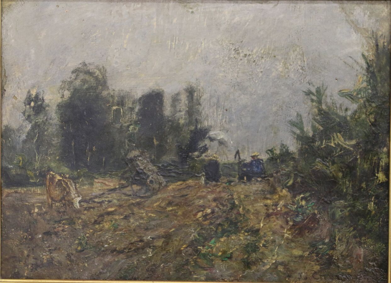 Null J.肖塔德（1821 年）
繁忙的耕作场景 
布面油画
33 x 25 厘米