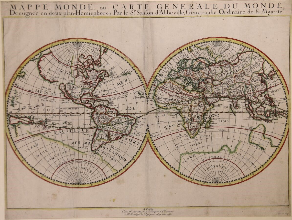 Null MARIETTE, P. Mappe-Monde ou carte generale du Globe.. A Paris, chez P. Mari&hellip;