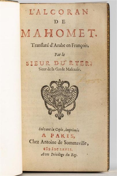 Null L'ALCORAN DE MAHOMET translaté d'Arabe en François. Suivant la copie imprim&hellip;