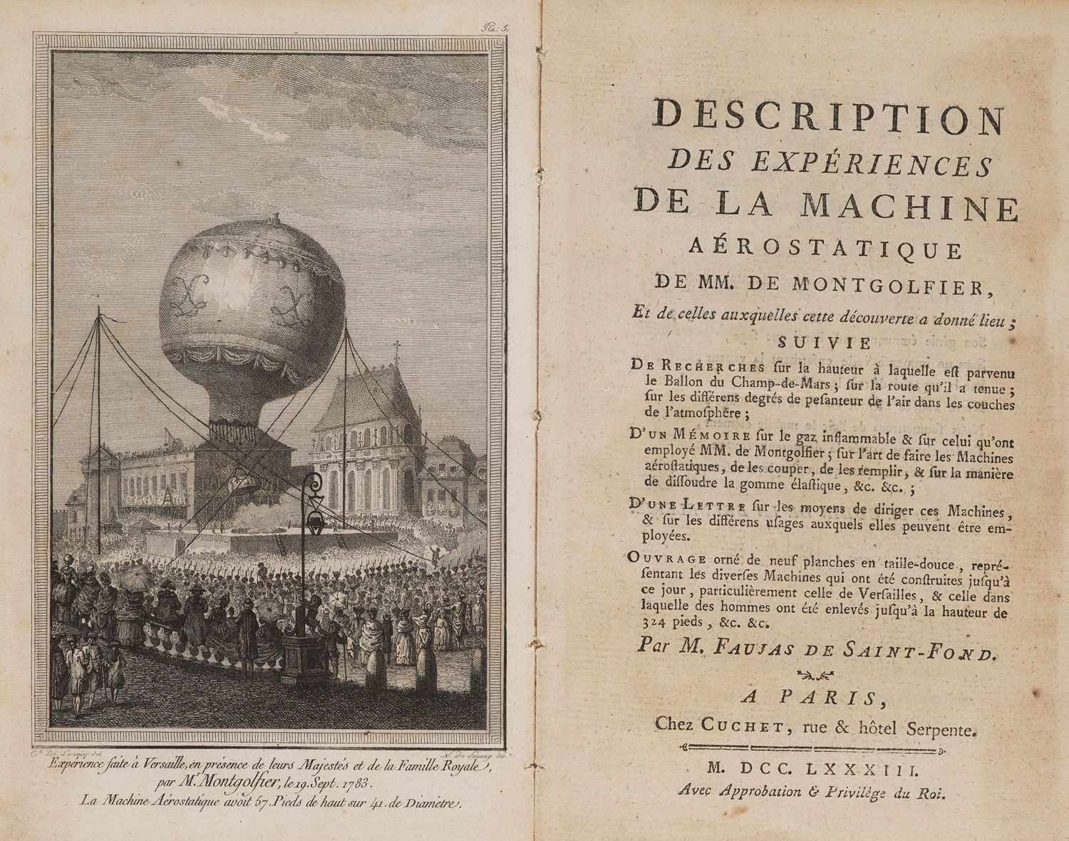 Faujas de Saint-Fond, Barthélémy Description des expériences de la machine aéros&hellip;