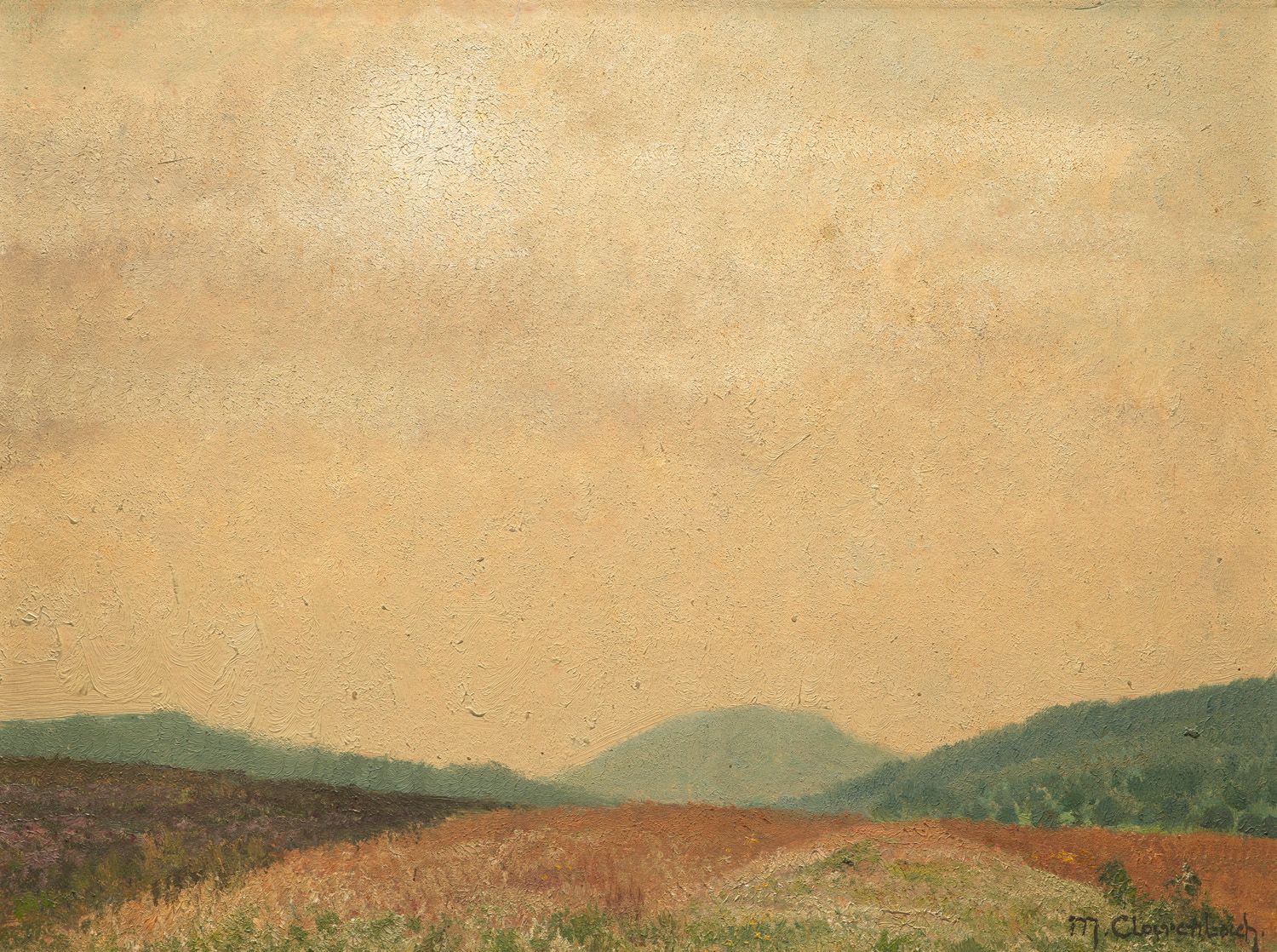 Clarenbach, Max Landschaft der Eifel. Um 1910. Öl auf Hartfaserplatte. Ca. 36,5 &hellip;