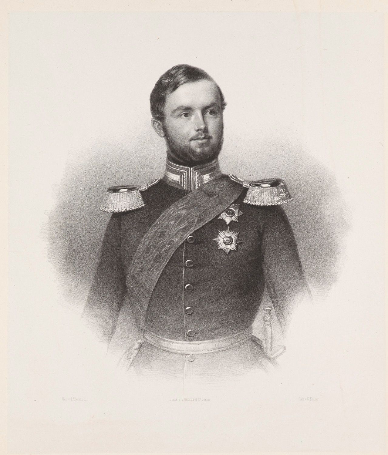Porträtlithographie von Georg Viktor Fürst von Waldeck-Pyrmont. Arolsen, Speyer'&hellip;
