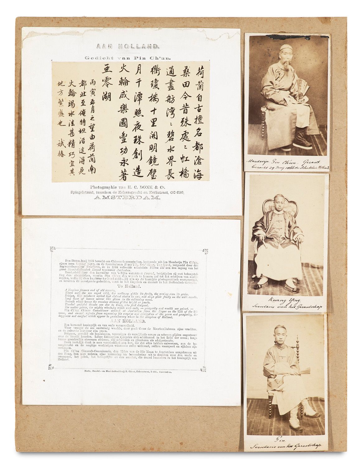 Kaiserliche chinesische Mission in Europa im Jahr 1866. Sammlung von drei Origin&hellip;