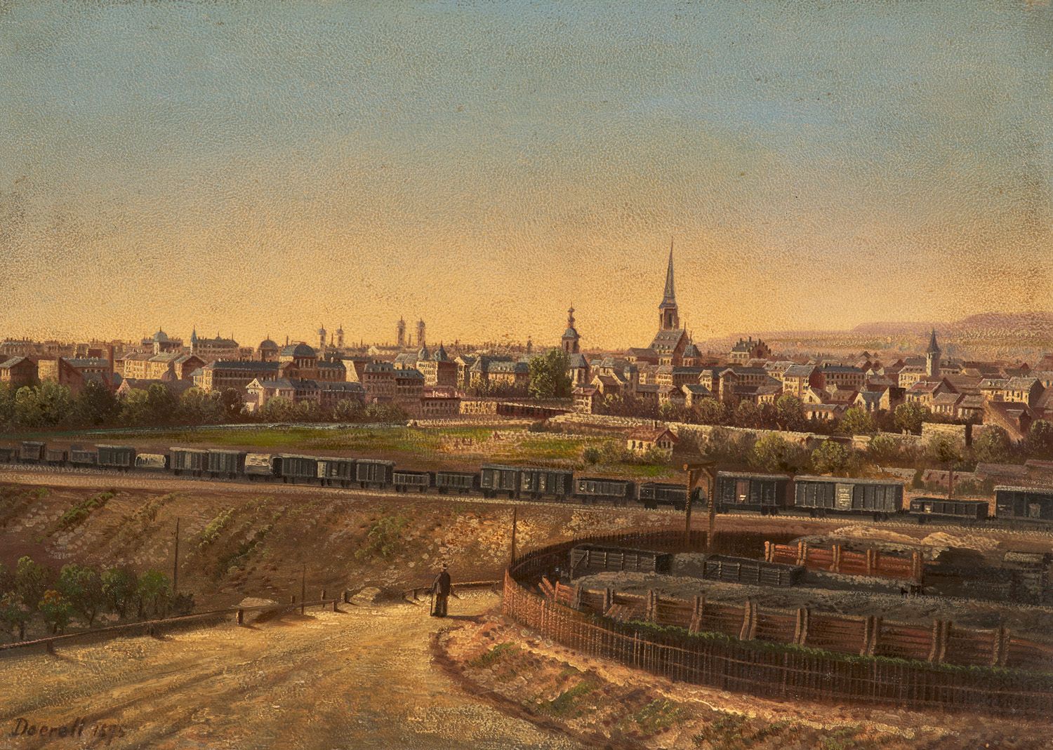 Doerell, Ernst Gustav Ansicht von Pilsen. 1875. Öl auf Holzplatte. 16 x 23 cm. S&hellip;