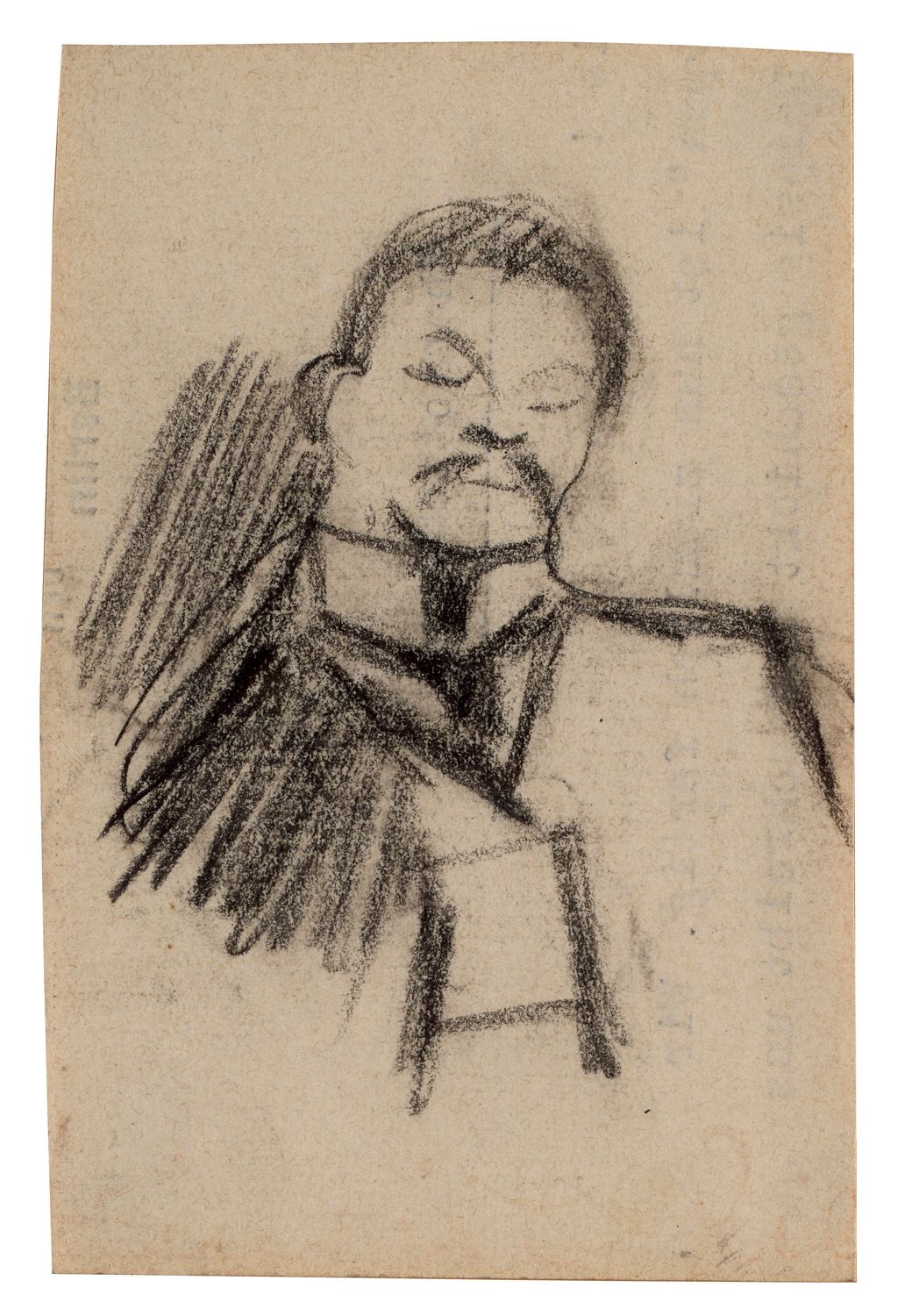 Zille, Heinrich Männliche Porträt-Skizze. Frühes 20. Jh. Kohle auf Briefpapier. &hellip;