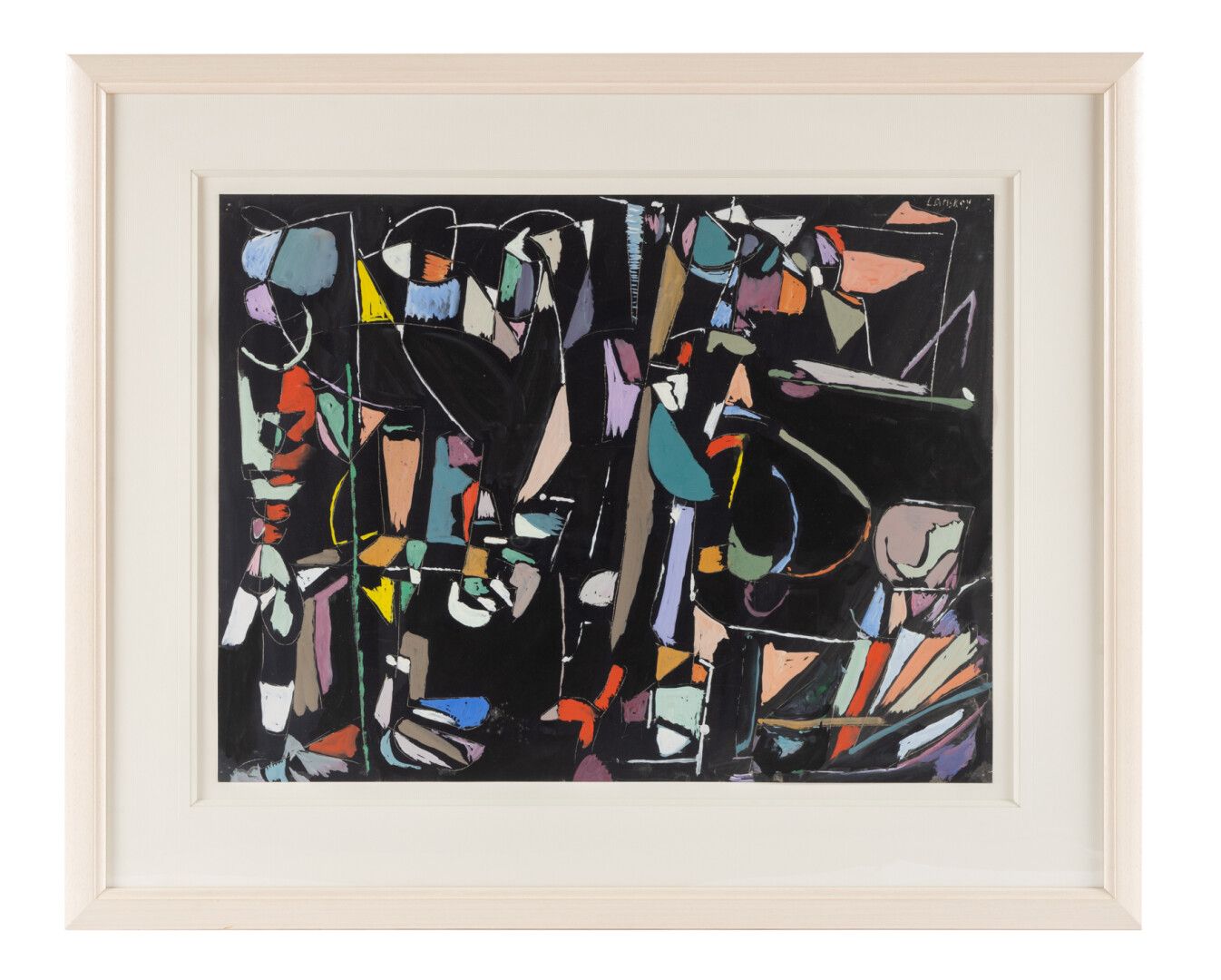 Null André LANSKOY (莫斯科，1902年 巴黎，1976年)

无题

黑纸上的水粉画，右上角有签名

(每个角上有两个小的绘图针孔)

49&hellip;