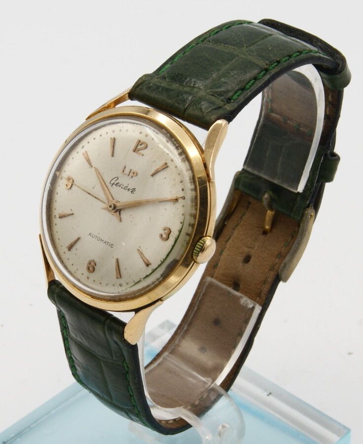 Null Watch bracelet Lip Genève. Circa 1960. In 18K yellow gold. Automatic moveme&hellip;