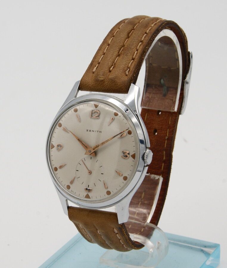 Null Zenith Armbanduhr aus Stahl. Ca. 1965. Uhrwerk mit Automatikaufzug, Kaliber&hellip;
