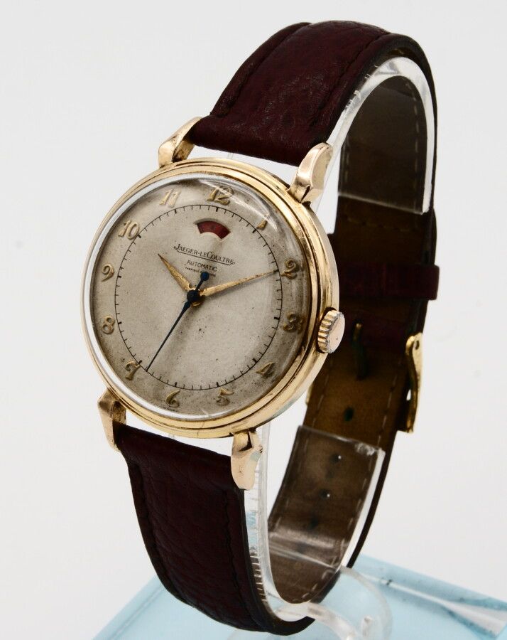 Null 积家 "Réserve de marche "自动腕表，18K粉金。约1950年。481机芯，带停顿。象牙色的表盘上有Jaeger-LeCoultre&hellip;