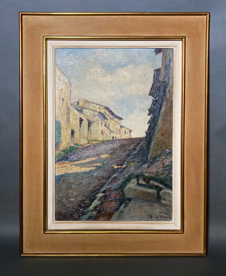 Null Marius ROUX-RENARD (1870-1936),
"Rue de village",
Huile sur toile signée en&hellip;
