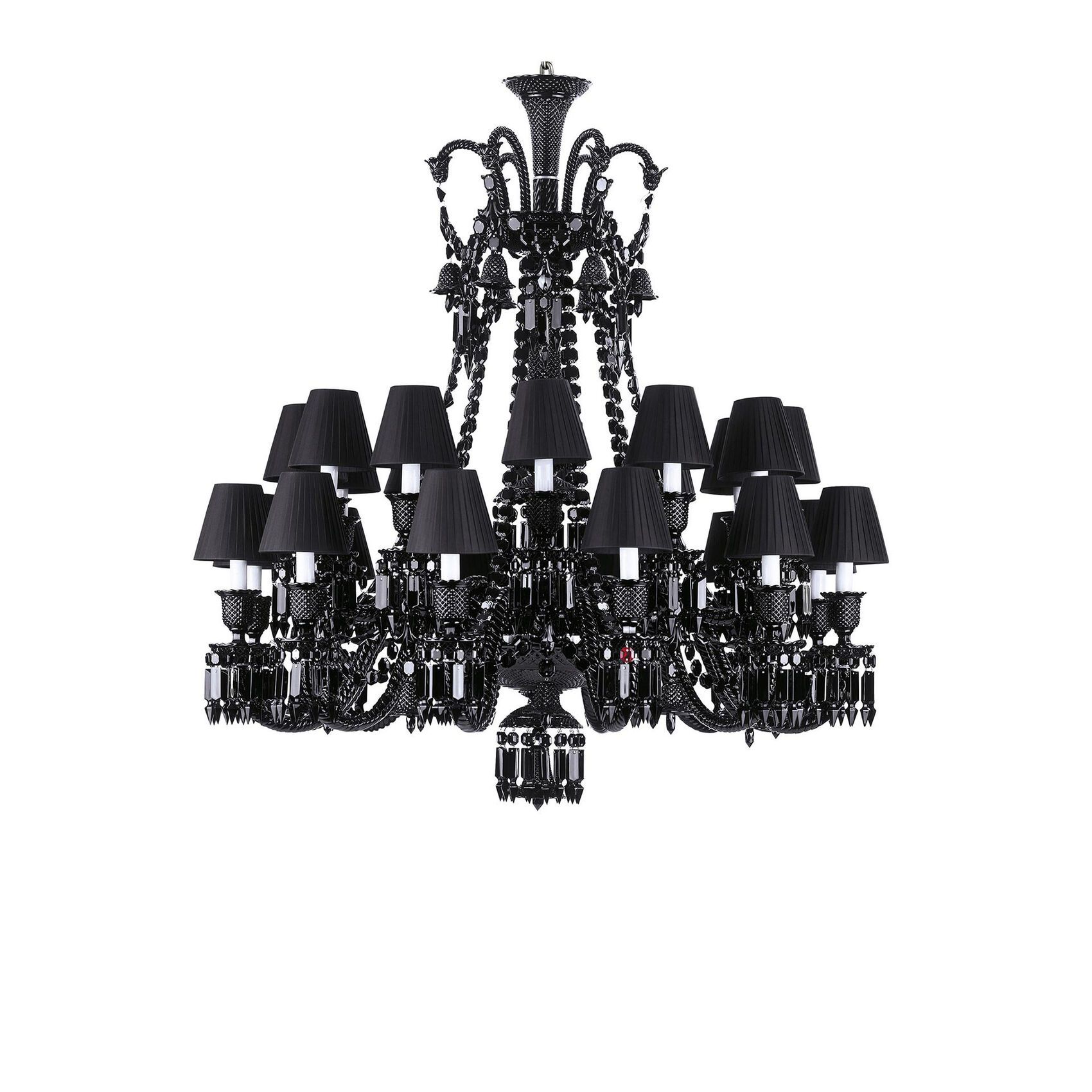 Null 
BACCARAT之家/Philippe STARCK（生于1949年）。指定出售 - 重要的吊灯型号 "Zenith"，黑色水晶，有24个灯，带有扭&hellip;