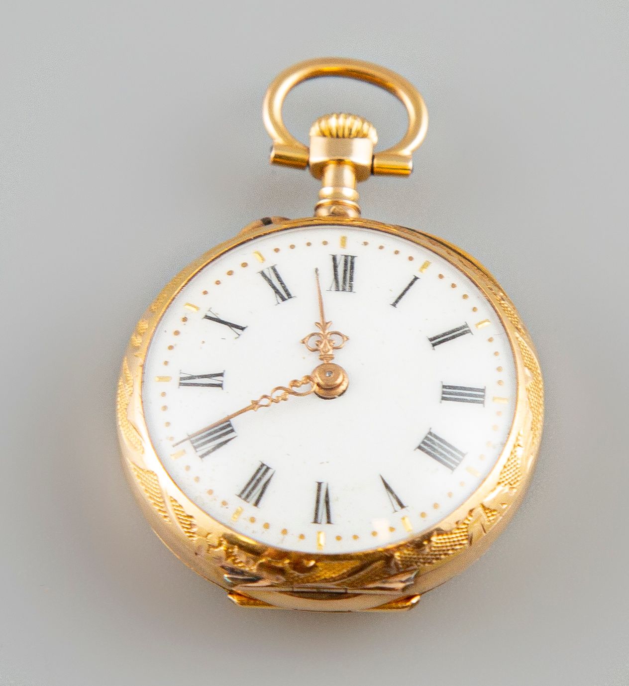 Null Reloj de cuello de oro amarillo 18K 750°. Peso bruto 14,5g. El movimiento n&hellip;