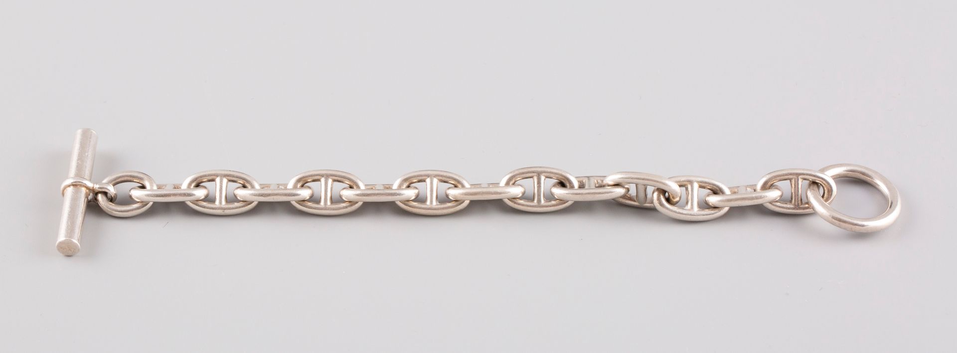 Null Hermès Mesh-Armband aus Silber. P.:78,9g