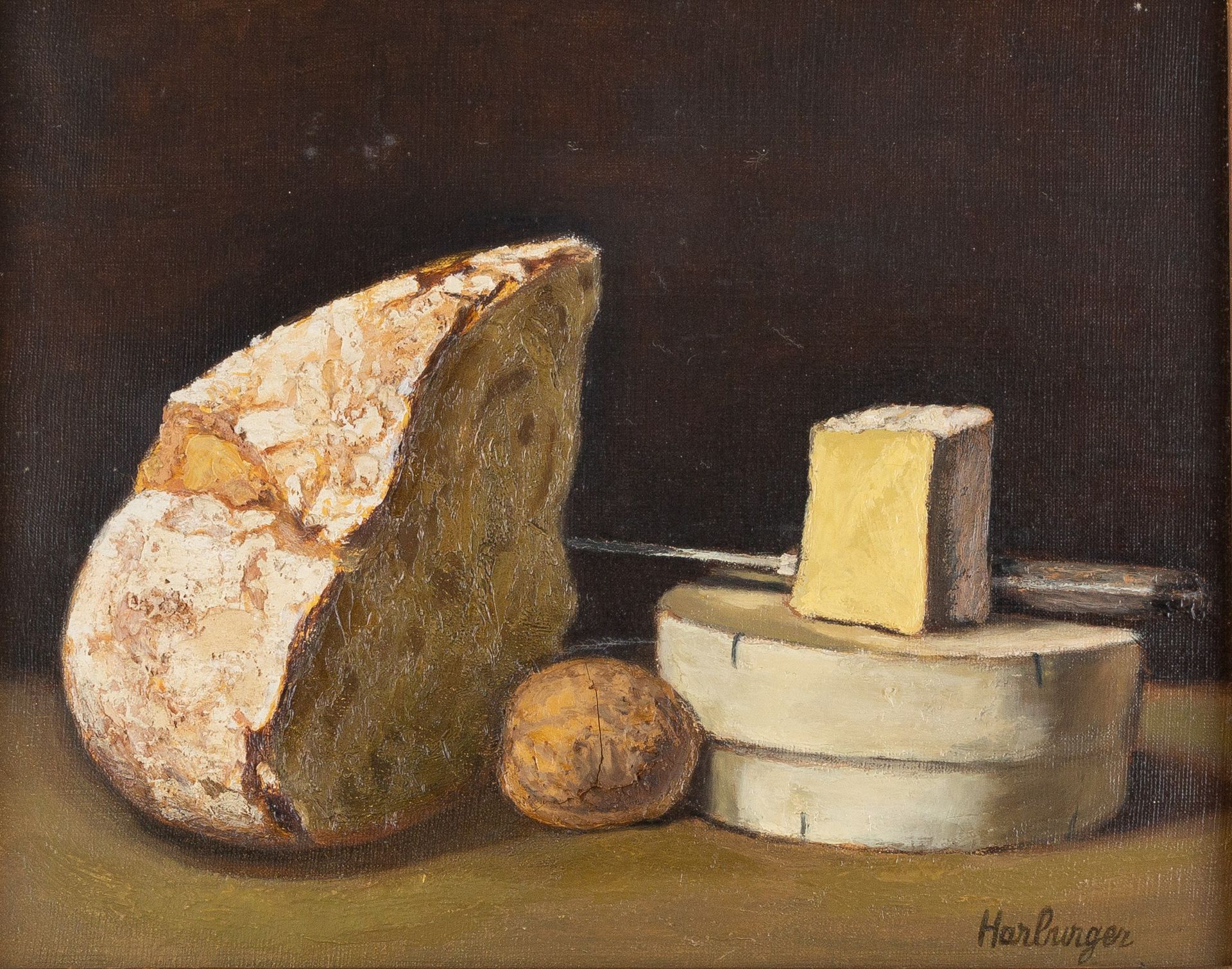 Null Francis HARBURGER (1905-1998). "Le pain farineux". Huile sur toile signée e&hellip;