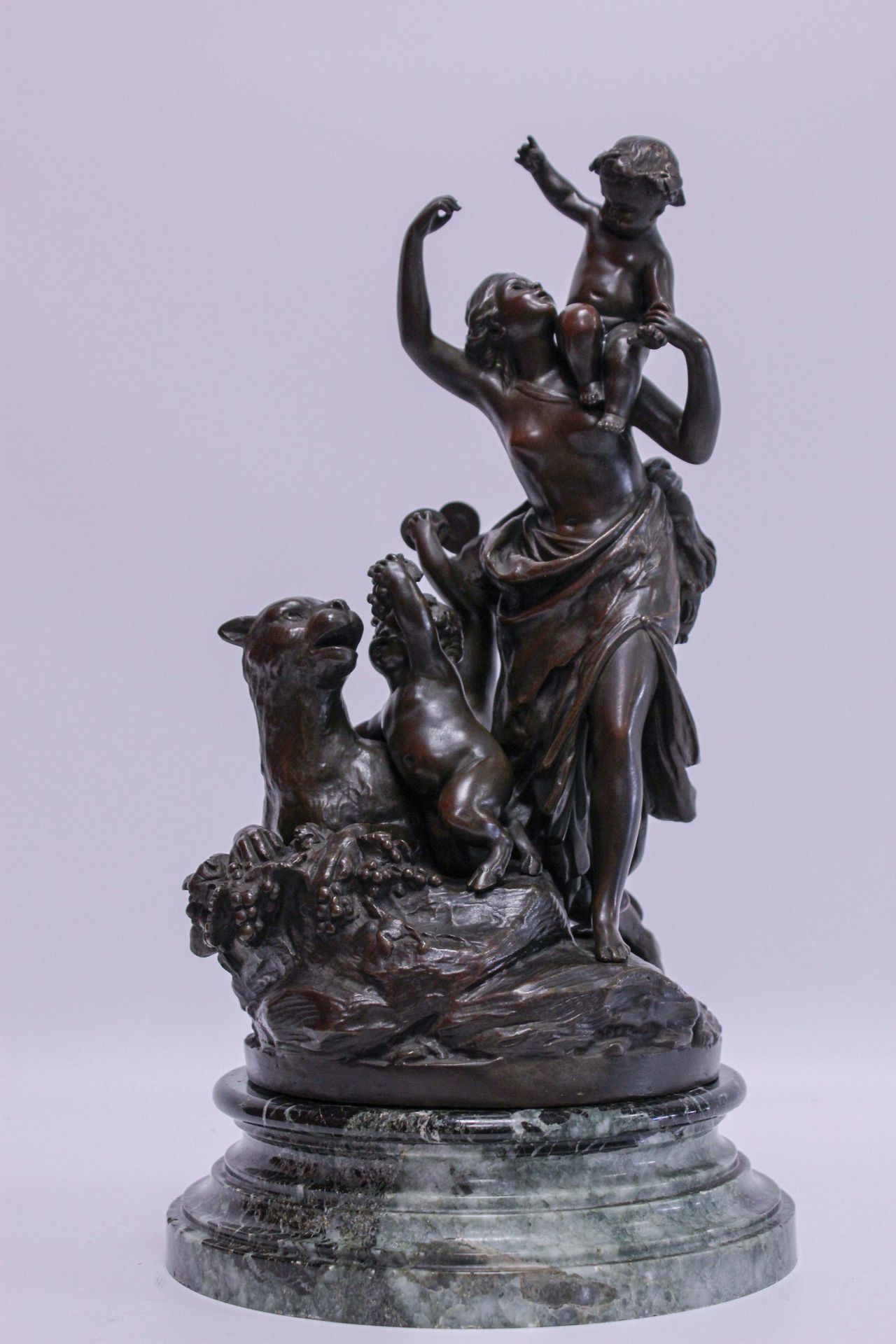 Null CLODION (1738-1814). "Bacchanale". Sculpture volume en bronze à patine brun&hellip;