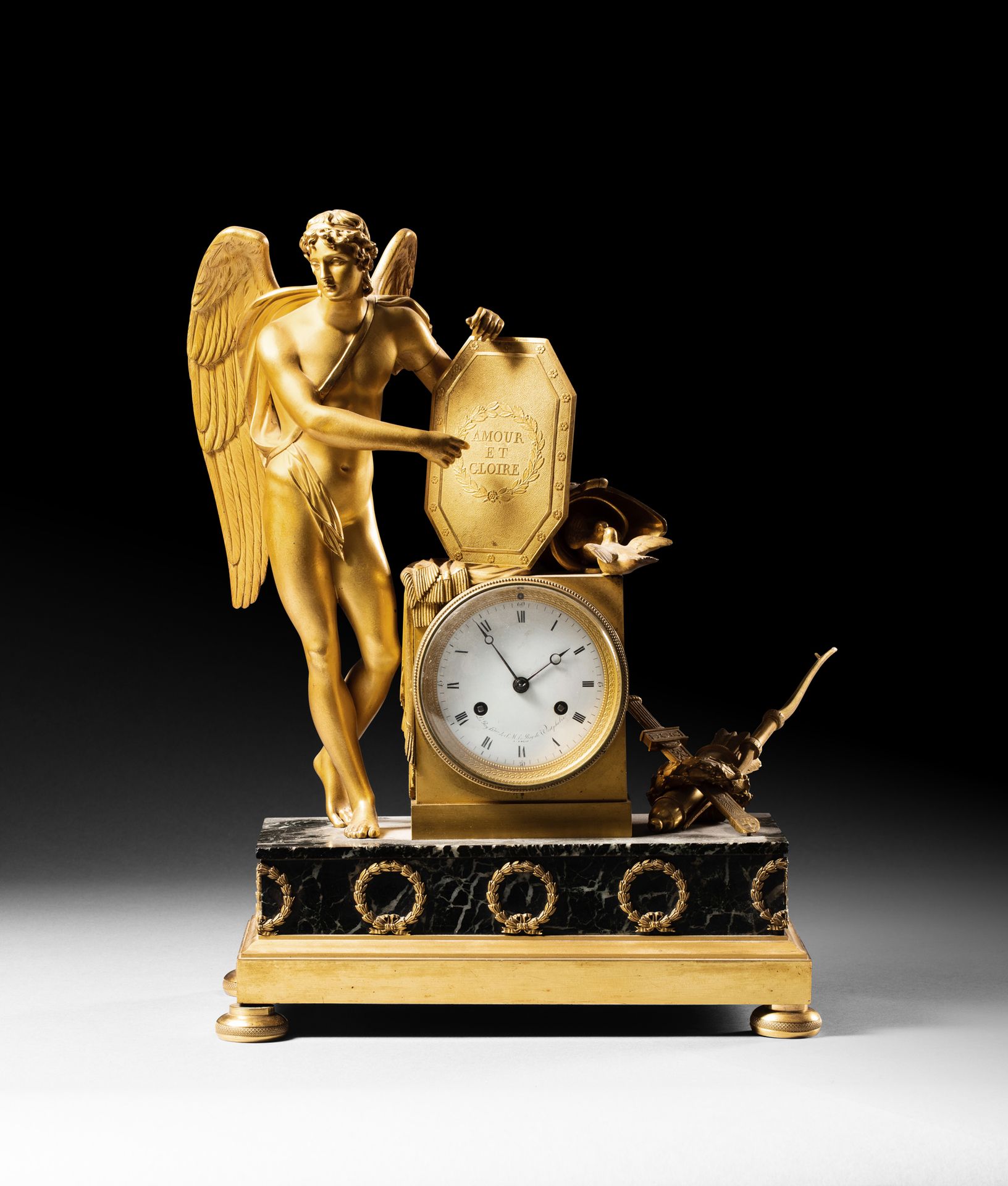 Null Clock 
In chased gilt bronze 
The white enamelled dial signed Le Roy horlog&hellip;