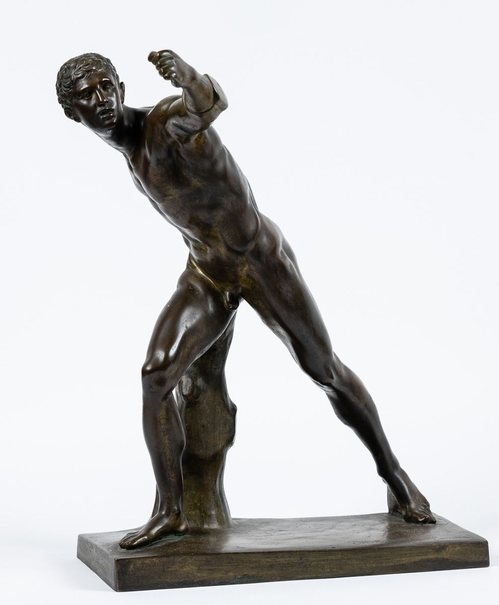 Null Le Gladiateur Borghèse. Sculpture en bronze patiné d'après un antique du Mu&hellip;