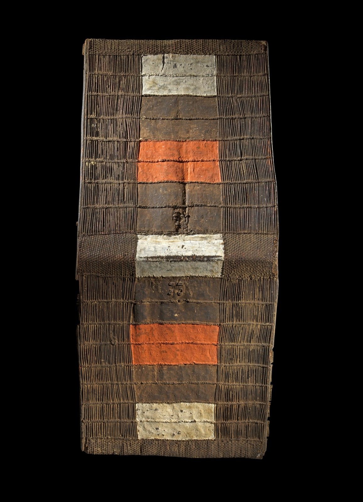Schild der Mangbetu. Bouclier des Mangbetu. R.D. Congo. 105 x 45cm, en vannerie,&hellip;