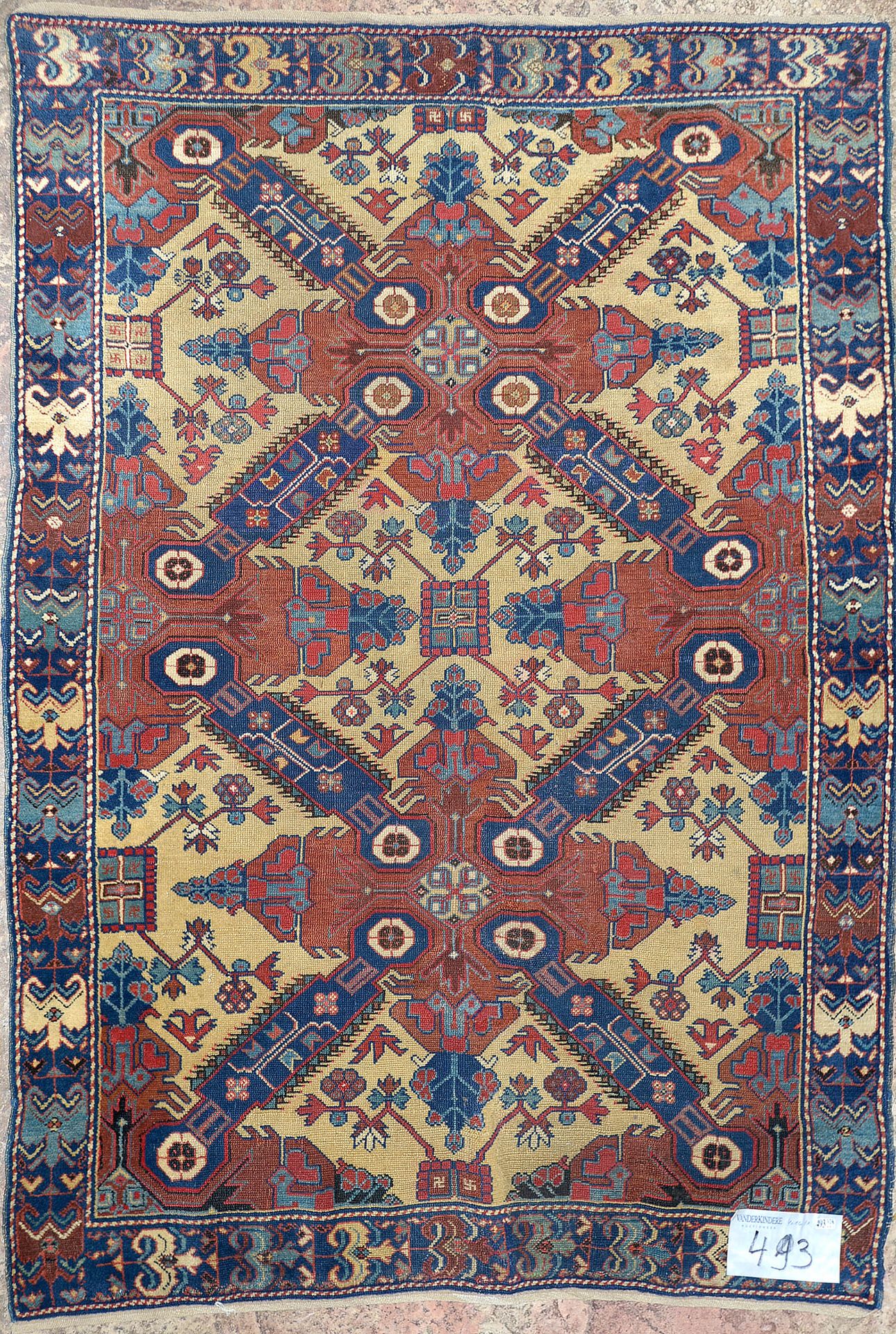 Null Petite carpette Kouba - Kazak en laine à décor géométrique. Travail ancien &hellip;