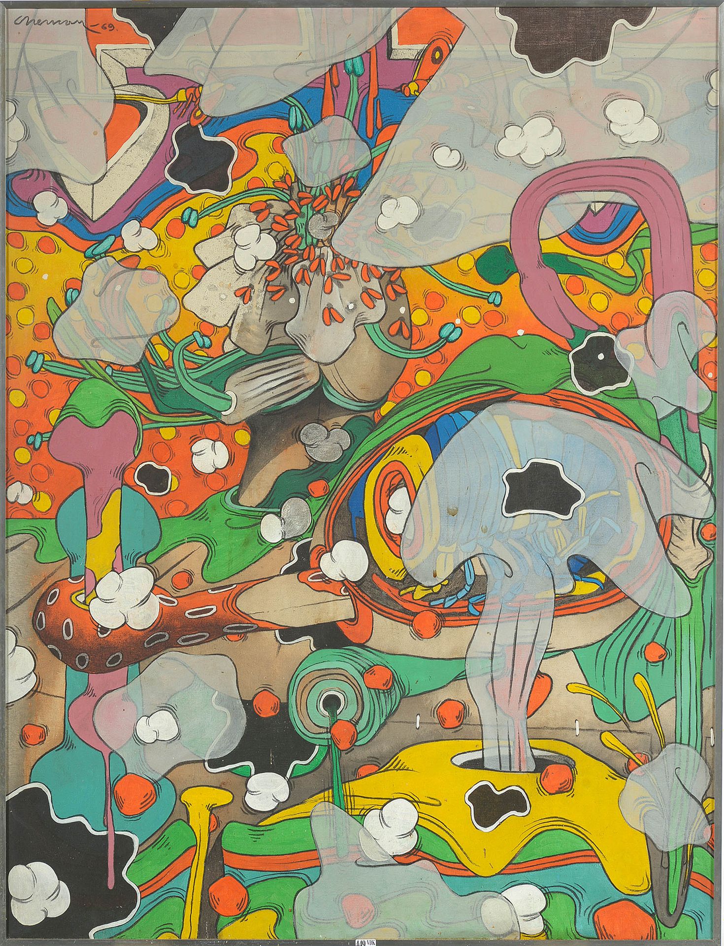 CHEMAY Jacques (1938 - 1996) Acrylique sur toile "Sans titre". Signé en haut à g&hellip;