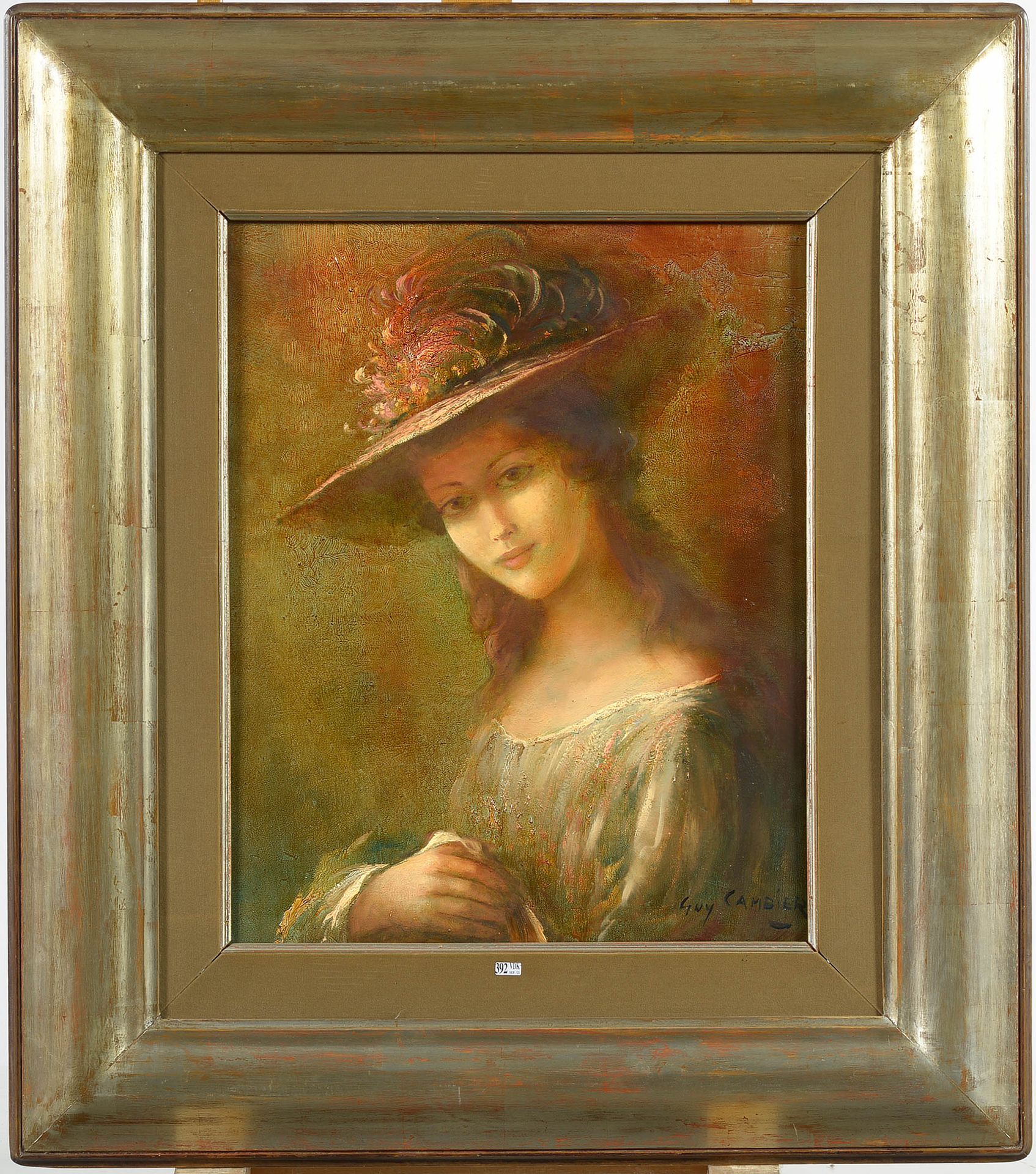 CAMBIER Guy (1923 - 2008) Oil on canvas "Portrait of Saskia". Signed lower right&hellip;