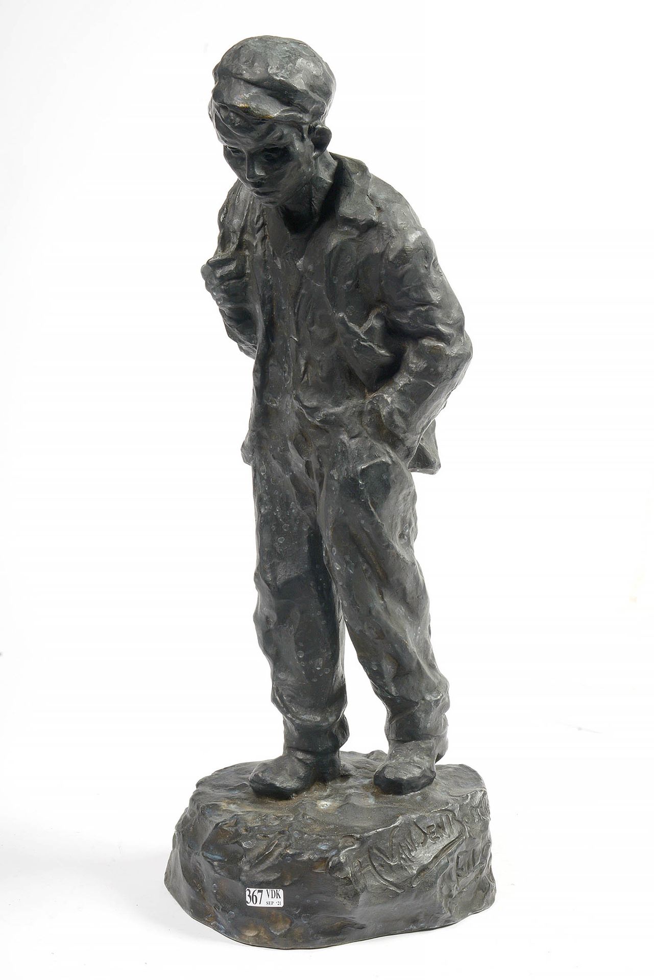 VAN DEN BOSSCHE Henri (1886 - 1952) "Gavroche" in bronzo con patina nera. Firmat&hellip;