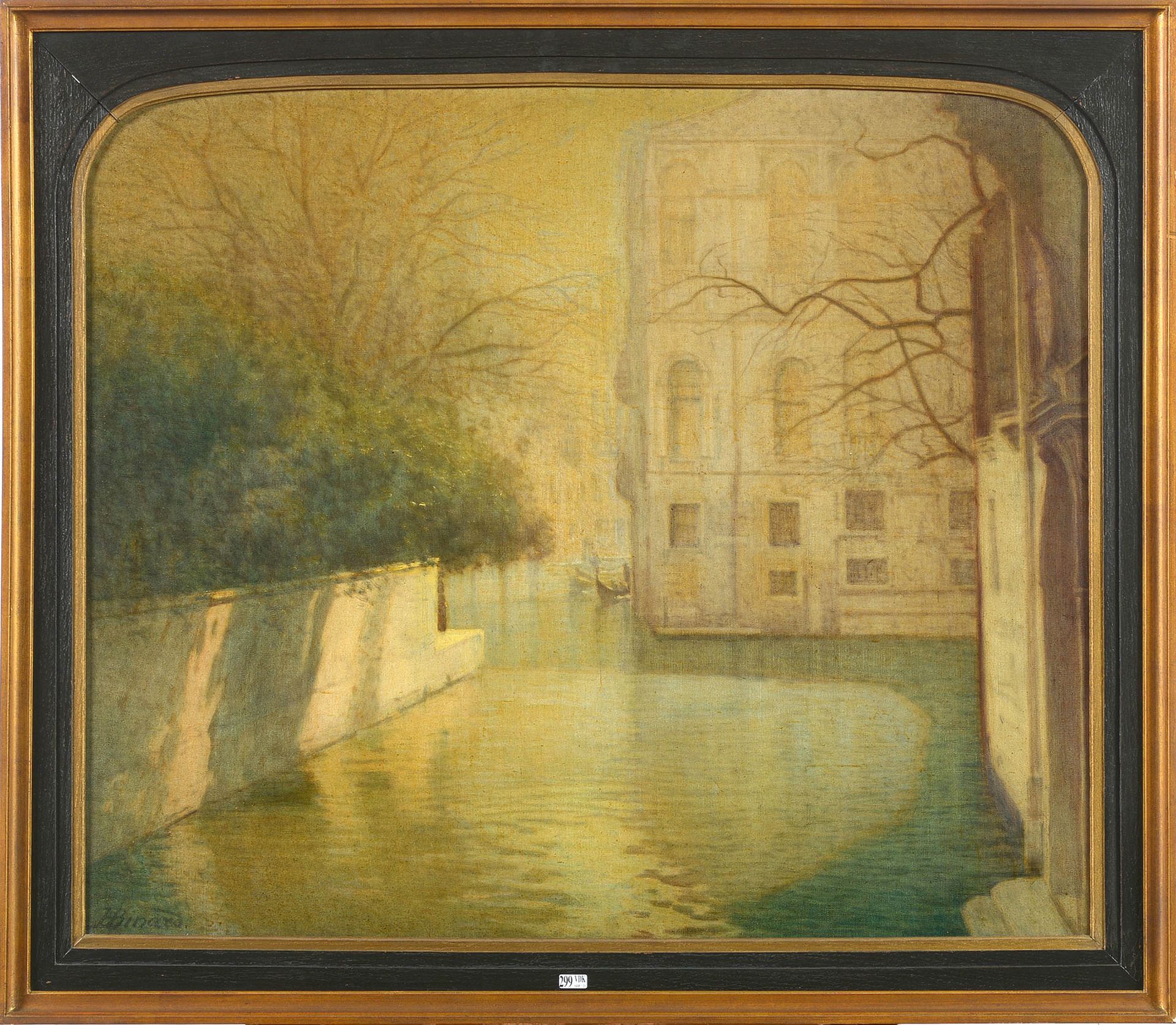 BINARD Henri (1862-?) Olio su tela "Venezia". Firmato in basso a sinistra H. Bin&hellip;