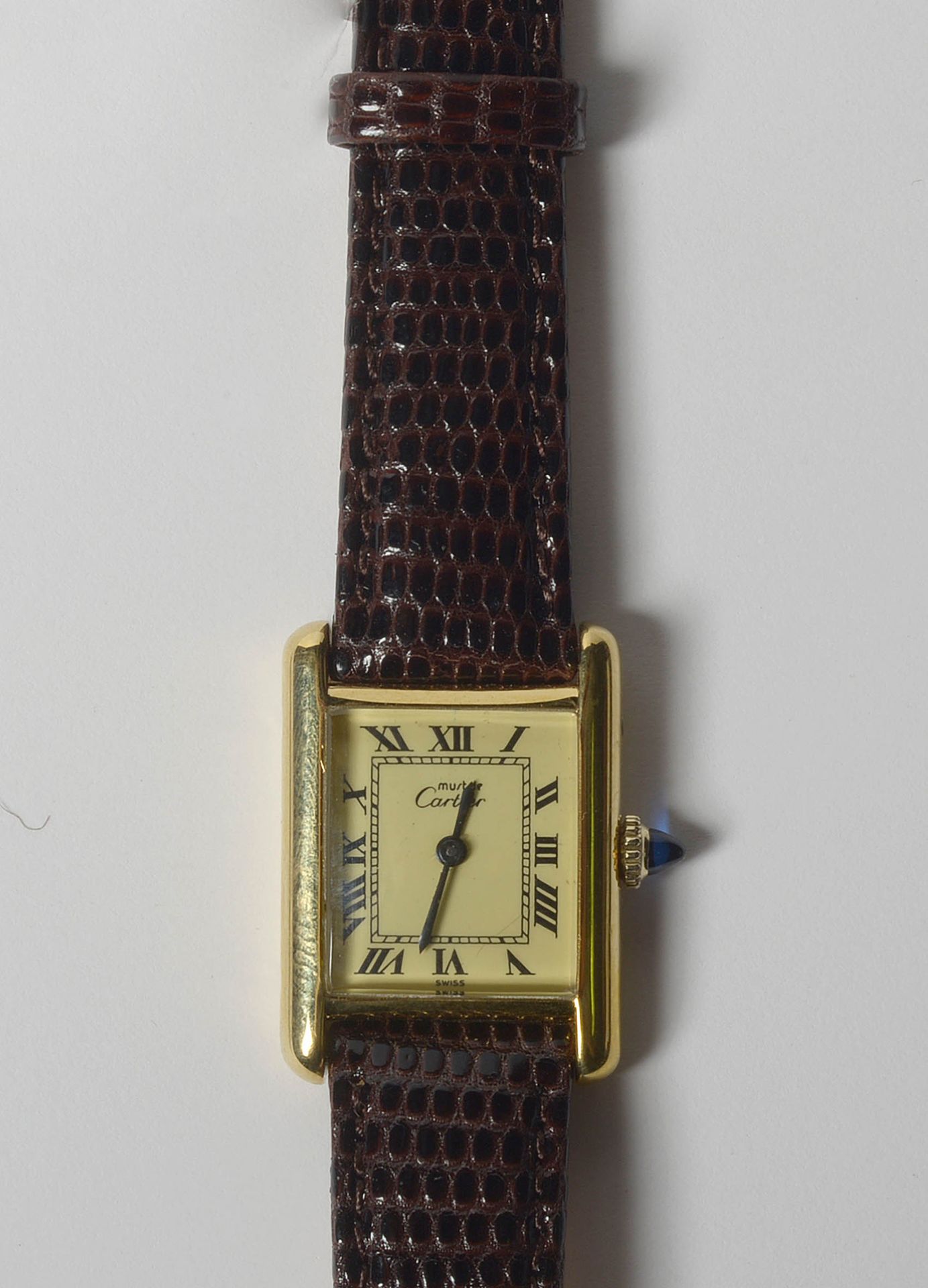 Null Uhr in Silber Vermeil 925/1000. Von Must de Cartier, Tankmodell. Mechanisch&hellip;