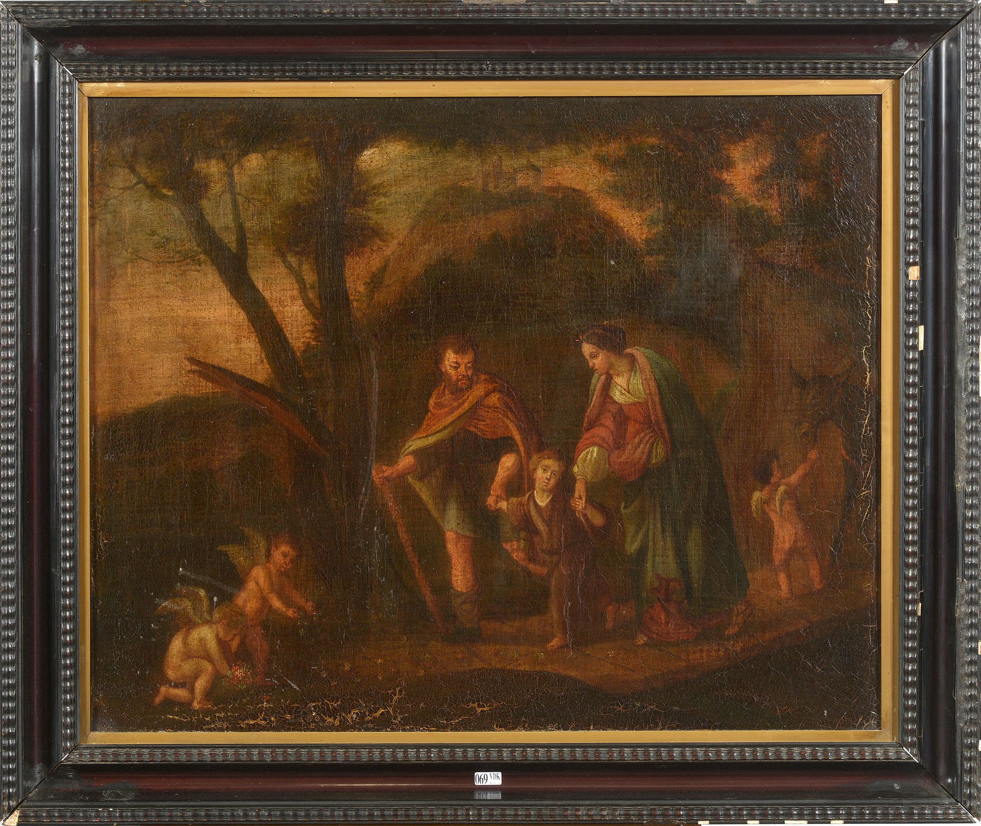 Null Oil on canvas mounted on canvas "The Flight into Egypt". Anonymous. Period:&hellip;