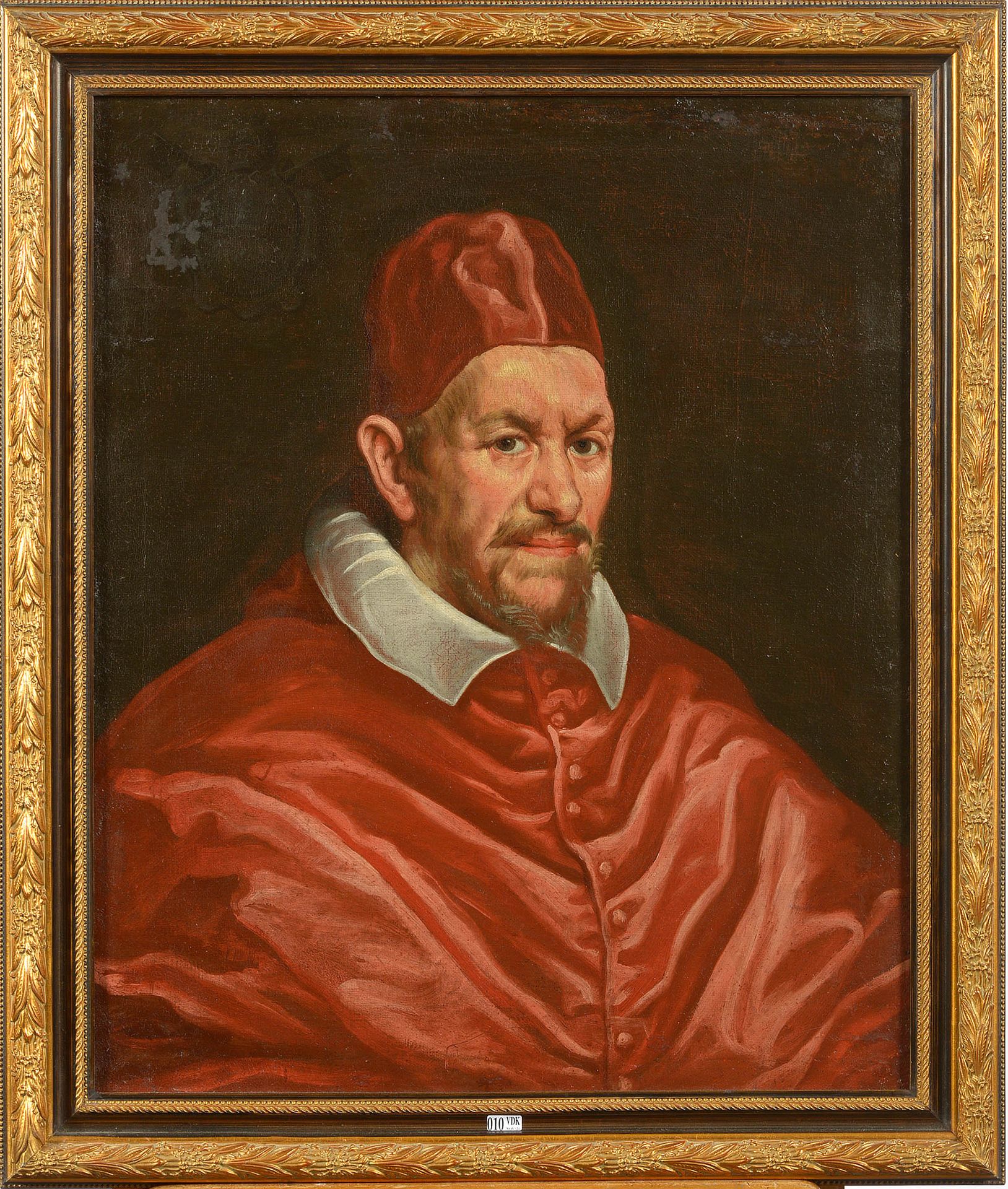 VELASQUEZ Diego (1599 - 1660). D'après. 布面油画《带有潘菲利家族纹章的英诺森十世画像》。在迭戈-维拉斯奎兹之后。年代：1&hellip;