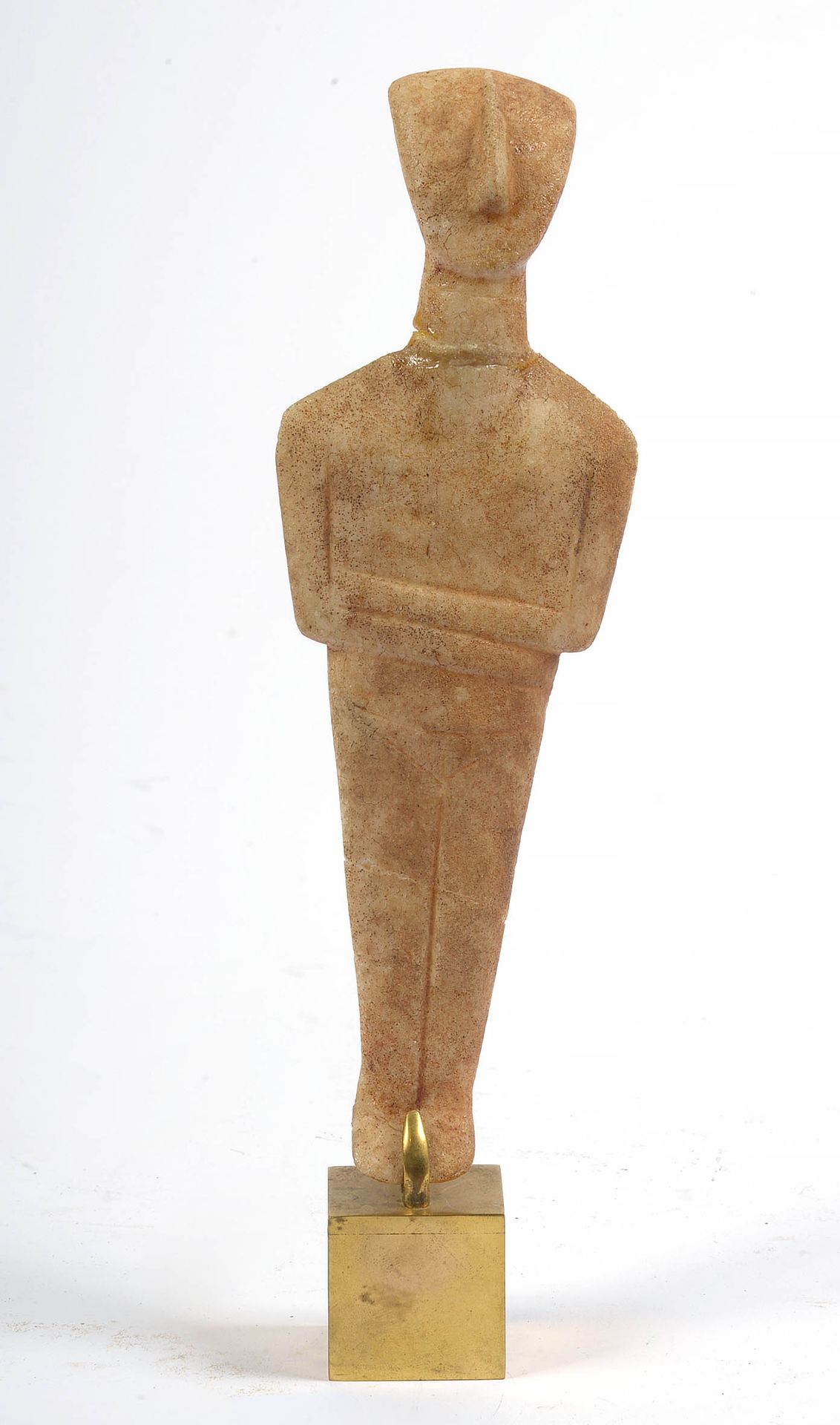 Null 一个白色大理石的 "女性偶像"。来自基克拉迪群岛的作品，可能来自克罗斯岛。时期：约公元前4500年（？1960年以前购买的。(*和**)。高：+/-2&hellip;