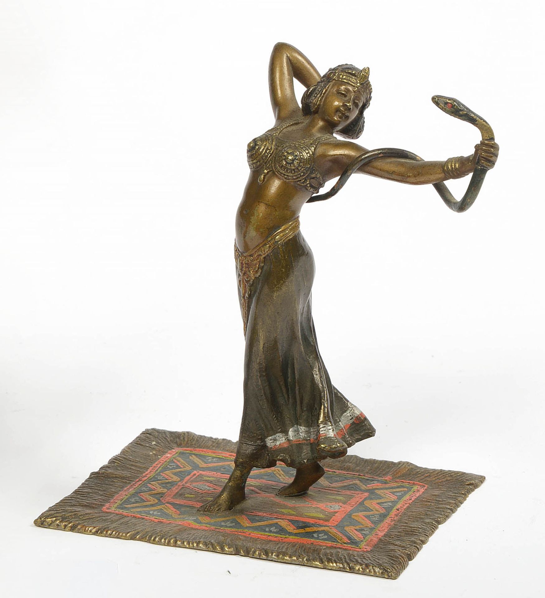 Null "Dancer with a snake" in cold painted bronze from Vienna. Austrian work. Pe&hellip;