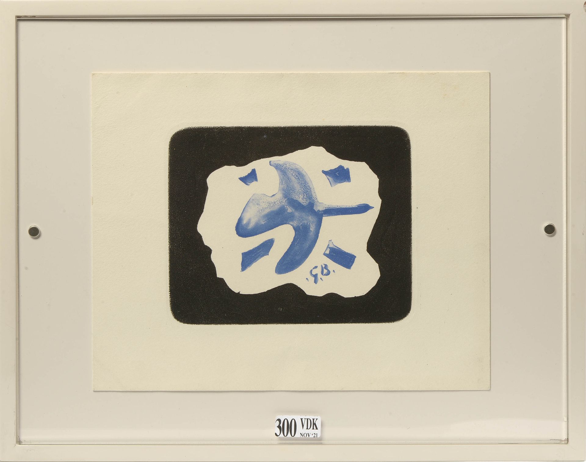 BRAQUE Georges (1882 - 1963) "Greeting card with two leaves from the Aimé Maeght&hellip;
