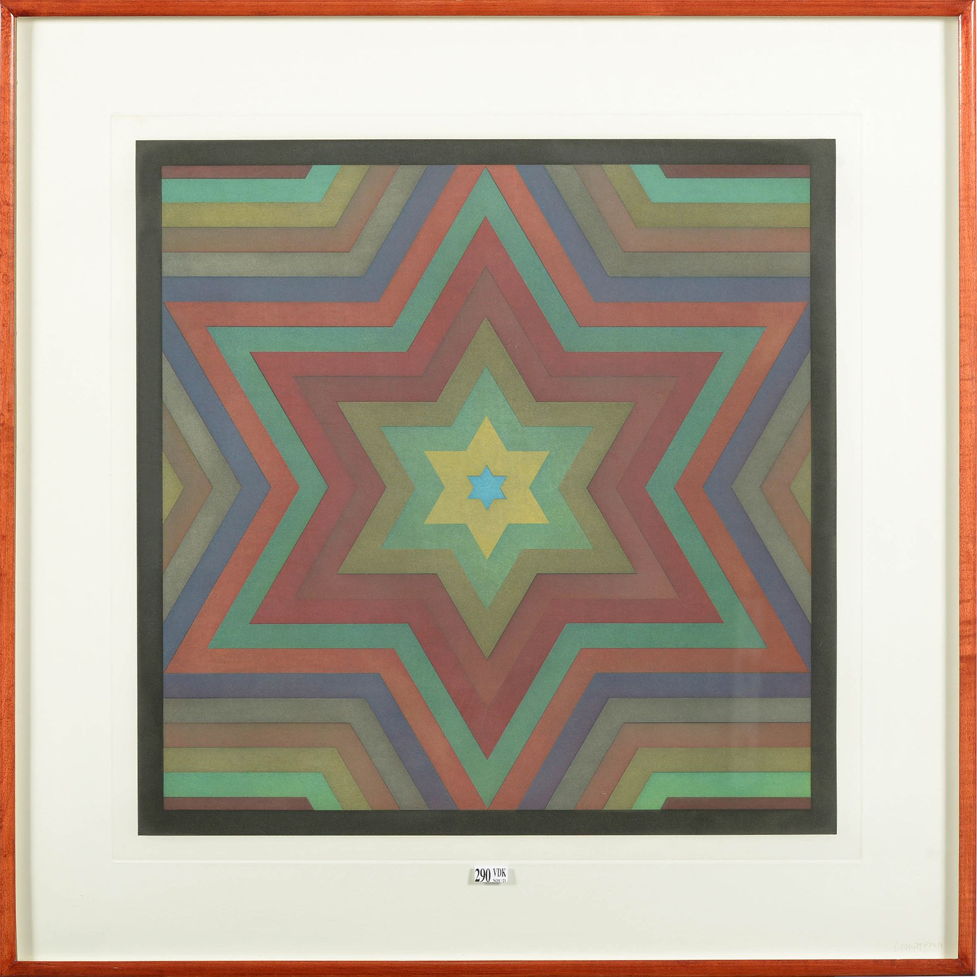 LEWITT Sol (1928 - 2007) "星星 "纸上彩色凹版画。右下角有LeWitt的签名和2/3的编号。年份：1993年。来自一个投资组合。美国学&hellip;