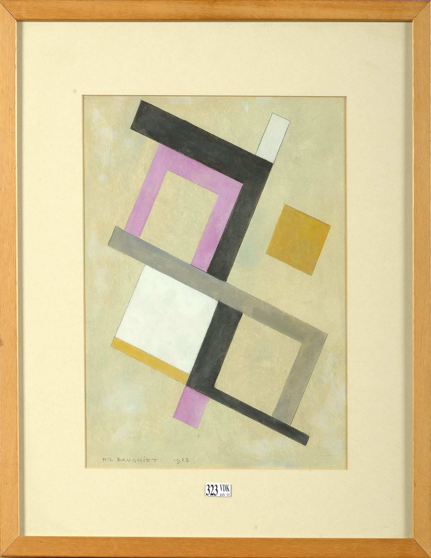 BAUGNIET Marcel Louis (1896 - 1995) "Abstraktion mit geometrischen Formen" Gouac&hellip;