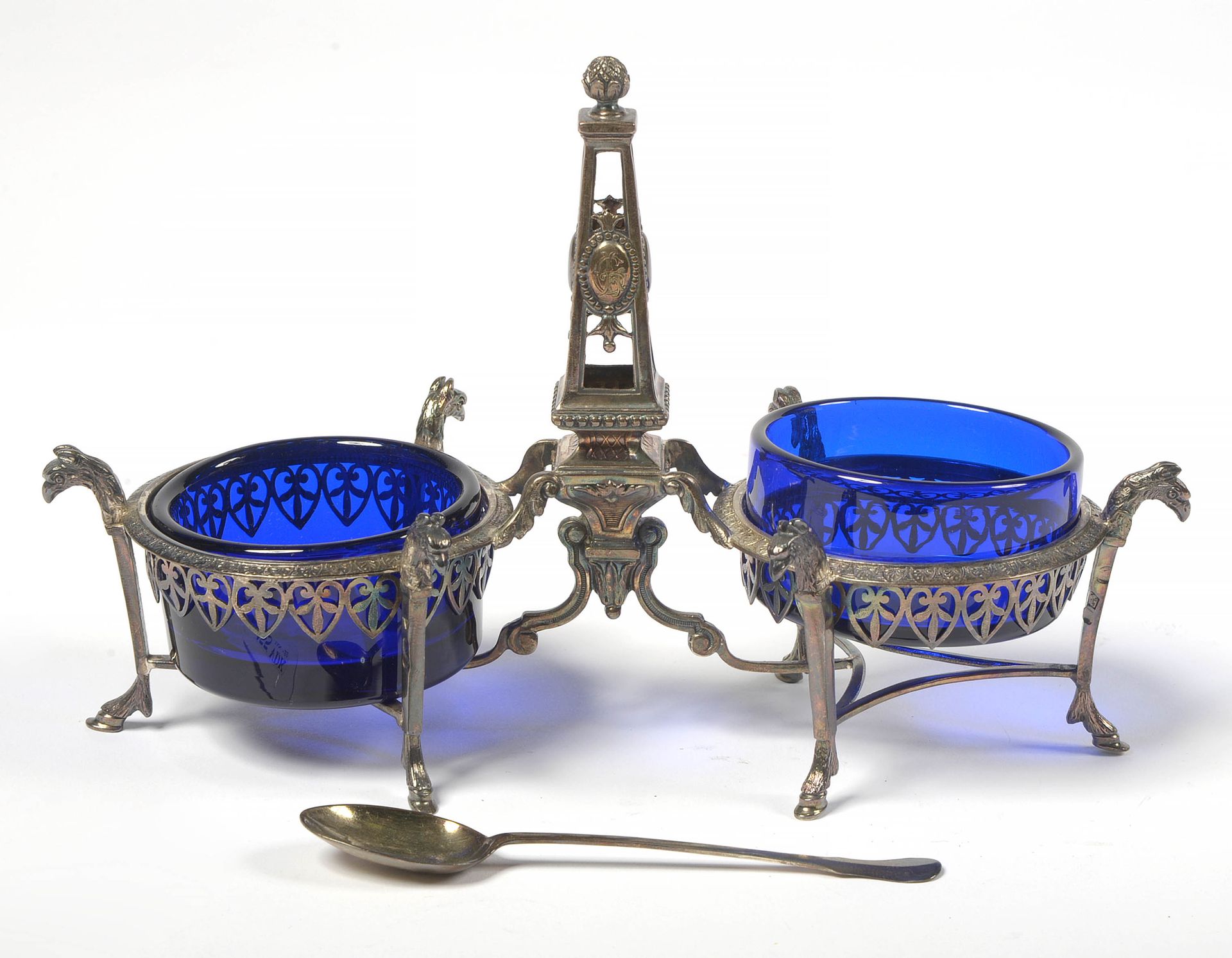 Null Double Directoire saltcellar figured in silver with Paris hallmarks (1798 -&hellip;