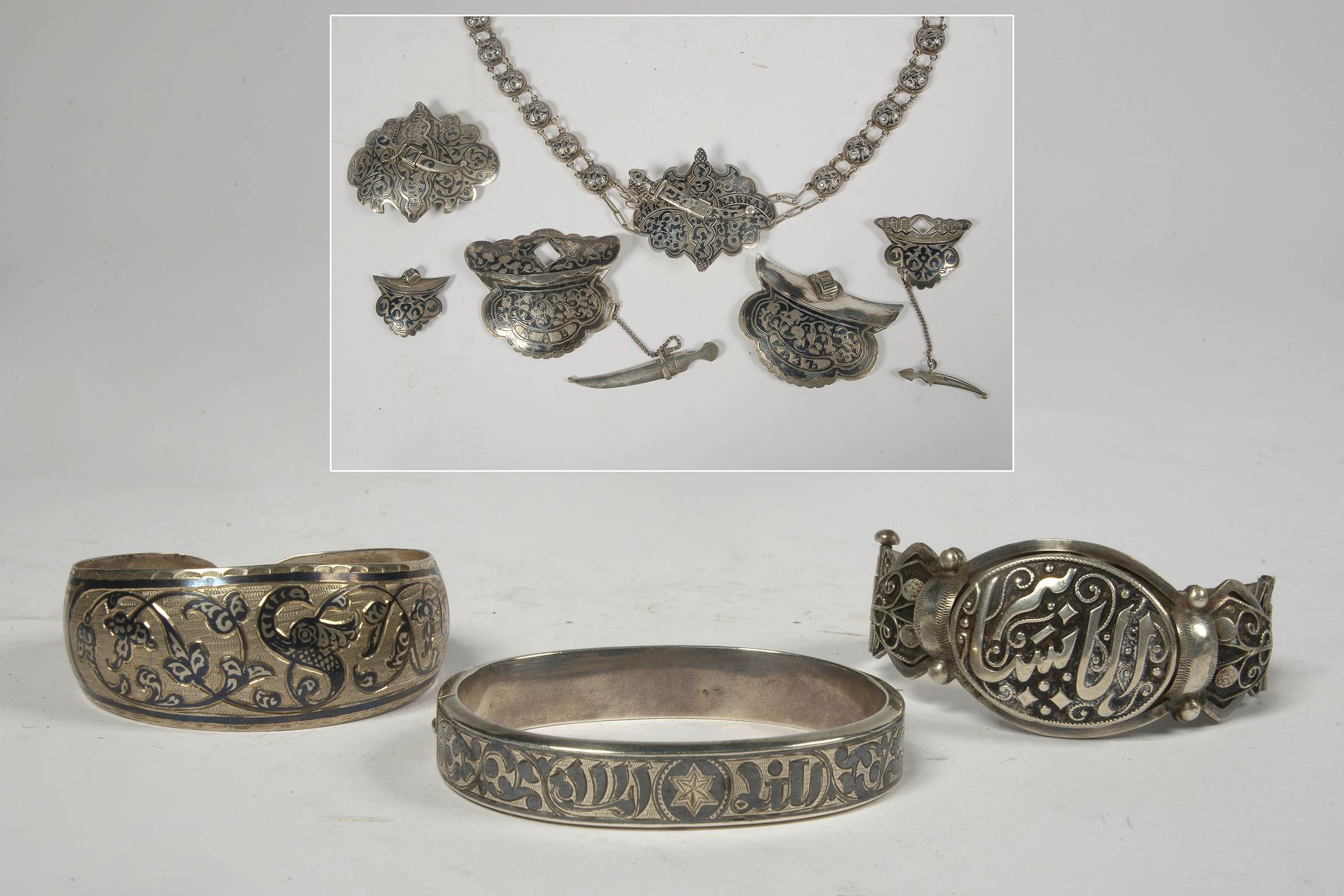 Null Wedding set (?) consisting of 6 pieces of silver nielloed mainly 84 zolotni&hellip;