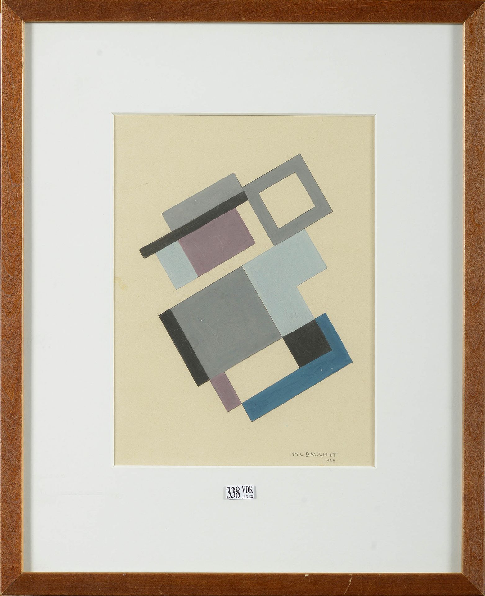 BAUGNIET Marcel Louis (1896 - 1995) "Untitled" gouache on paper. Signed lower ri&hellip;